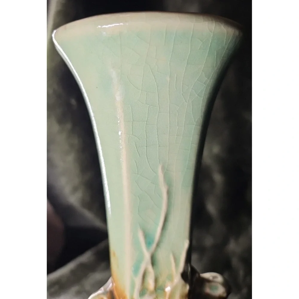 Pair Vintage‎ McCoy Pottery rustic birds in nest - 8